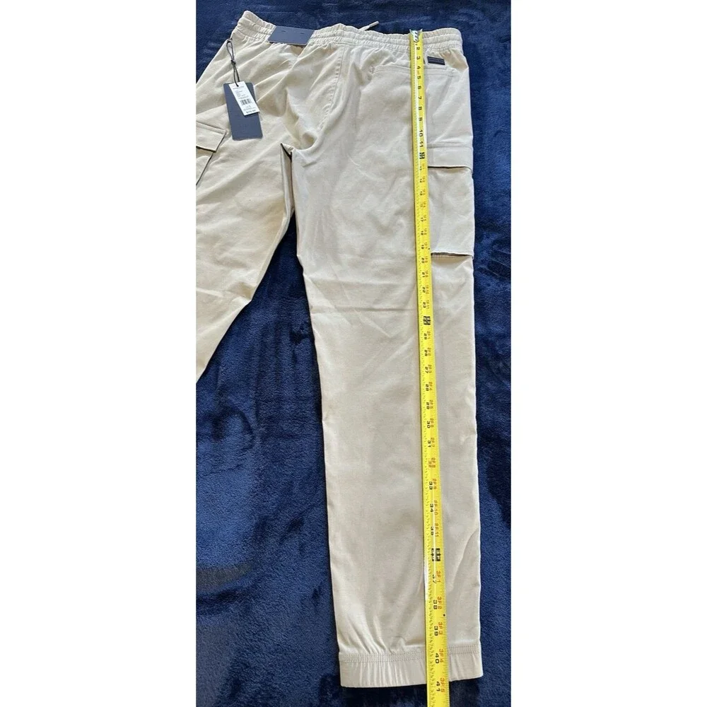 Kenneth Cole Tech Jogger Cargo Tapered Fit Stretch Activewear Khaki Men's L NWT
